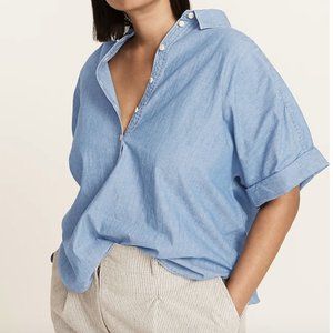 J.Crew Relaxed Short Sleeve Chambray Popover